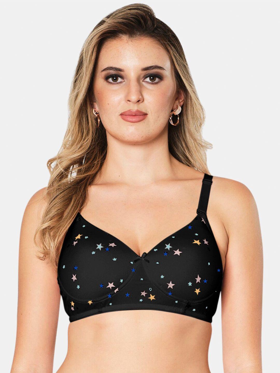 sonari black geometric bra medium coverage lightly padded