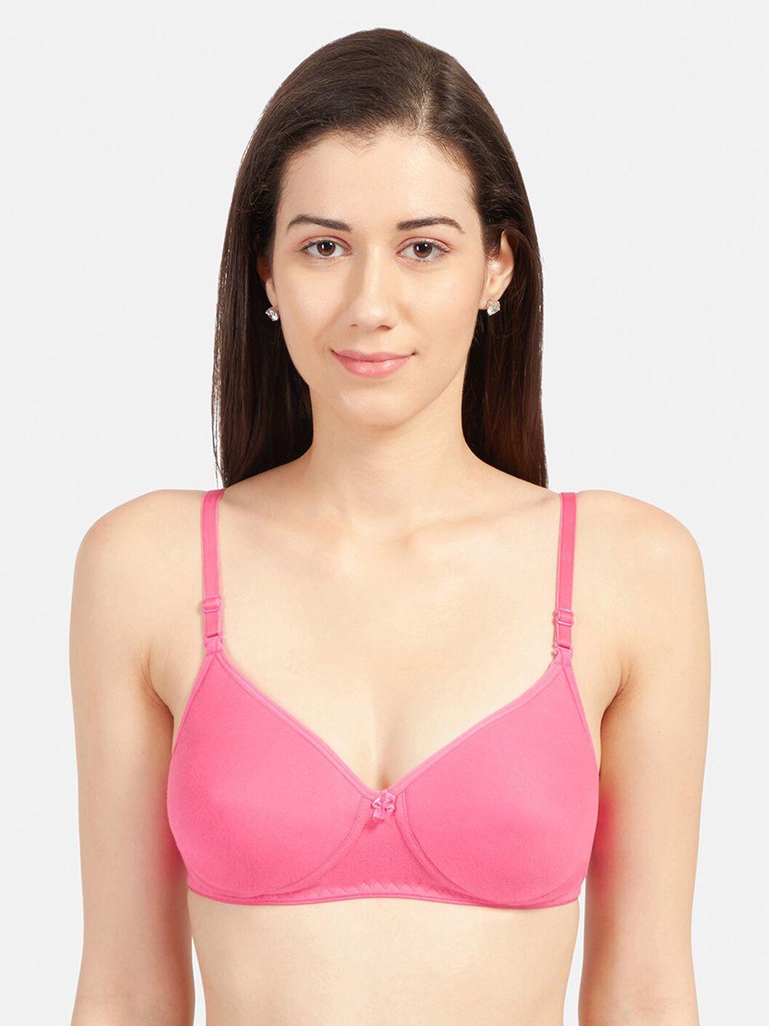 sonari fuchsia solid non-wired lightly padded push-up bra 0015