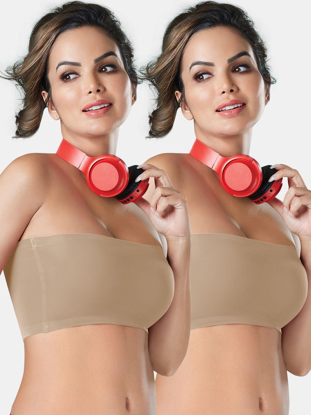sonari pack of 2 bandeau bra full coverage non-wired all day comfort