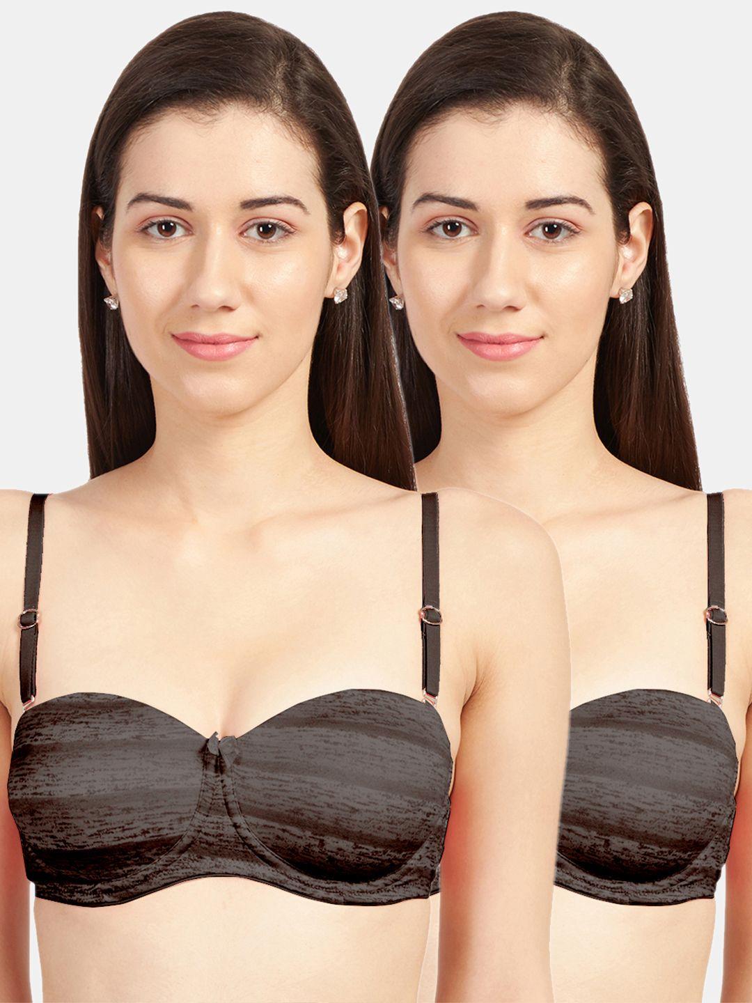 sonari pack of 2 brown bras underwired heavily padded