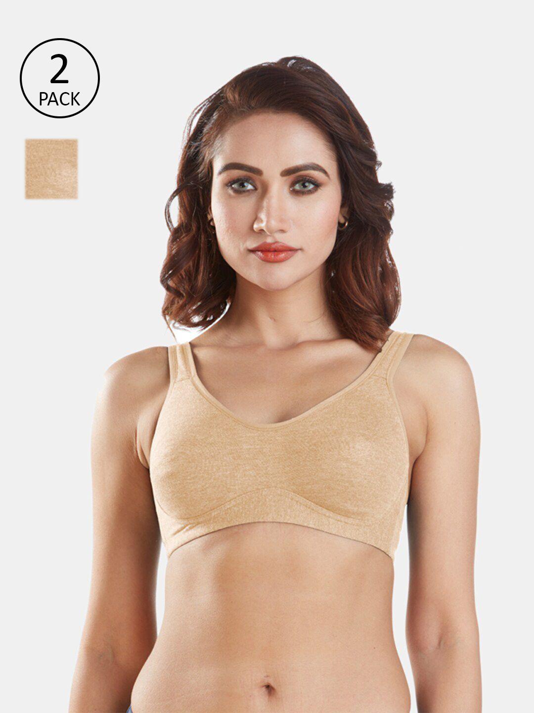 sonari pack of 2 nude-coloured double layer minimizer bras