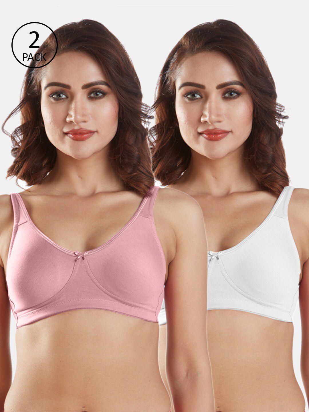 sonari pack of 2 pink & white everyday bra