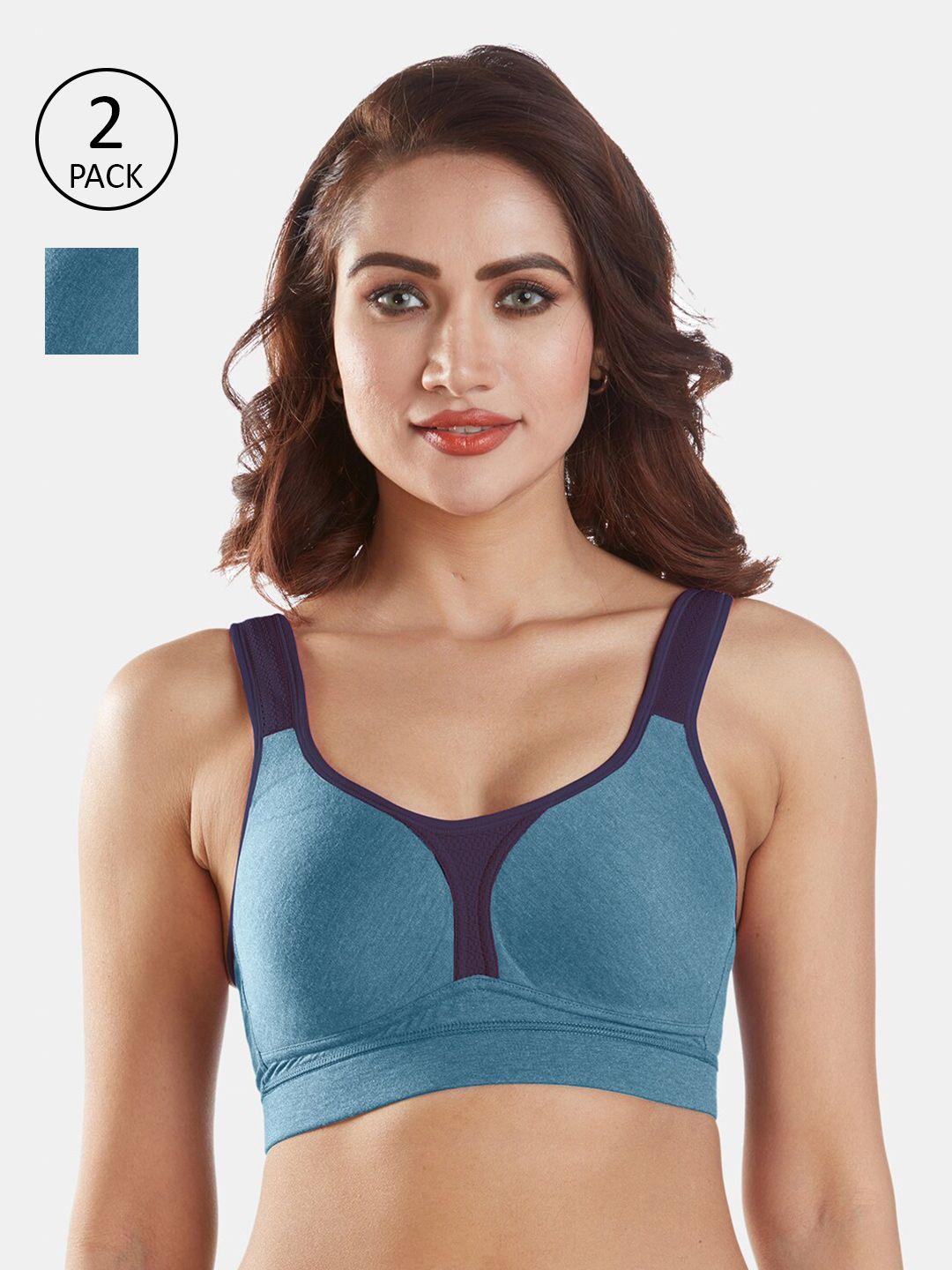 sonari set of 2 blue & black bra lightly padded