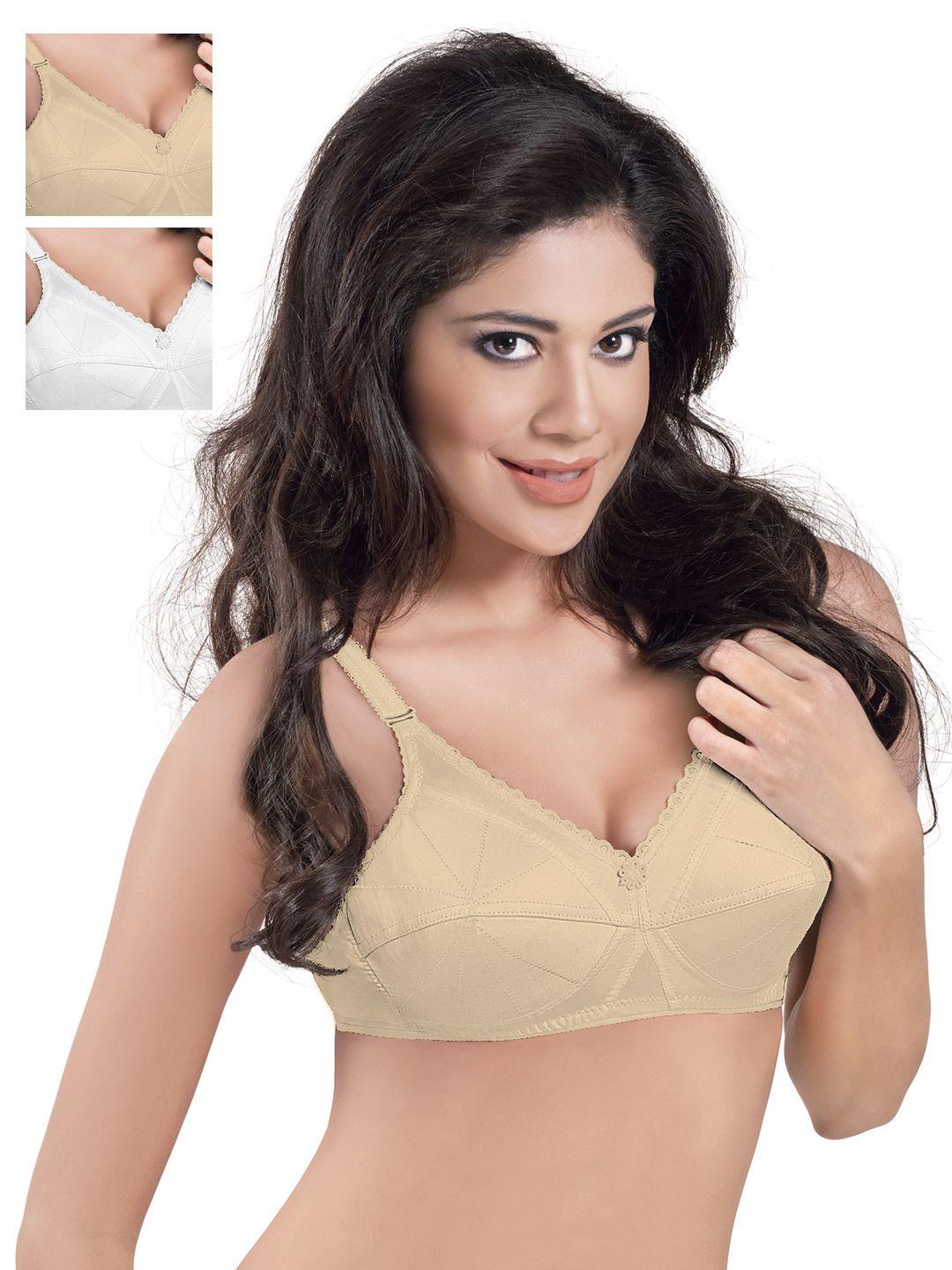 sonari skin & white solid non-wired non padded everyday bra