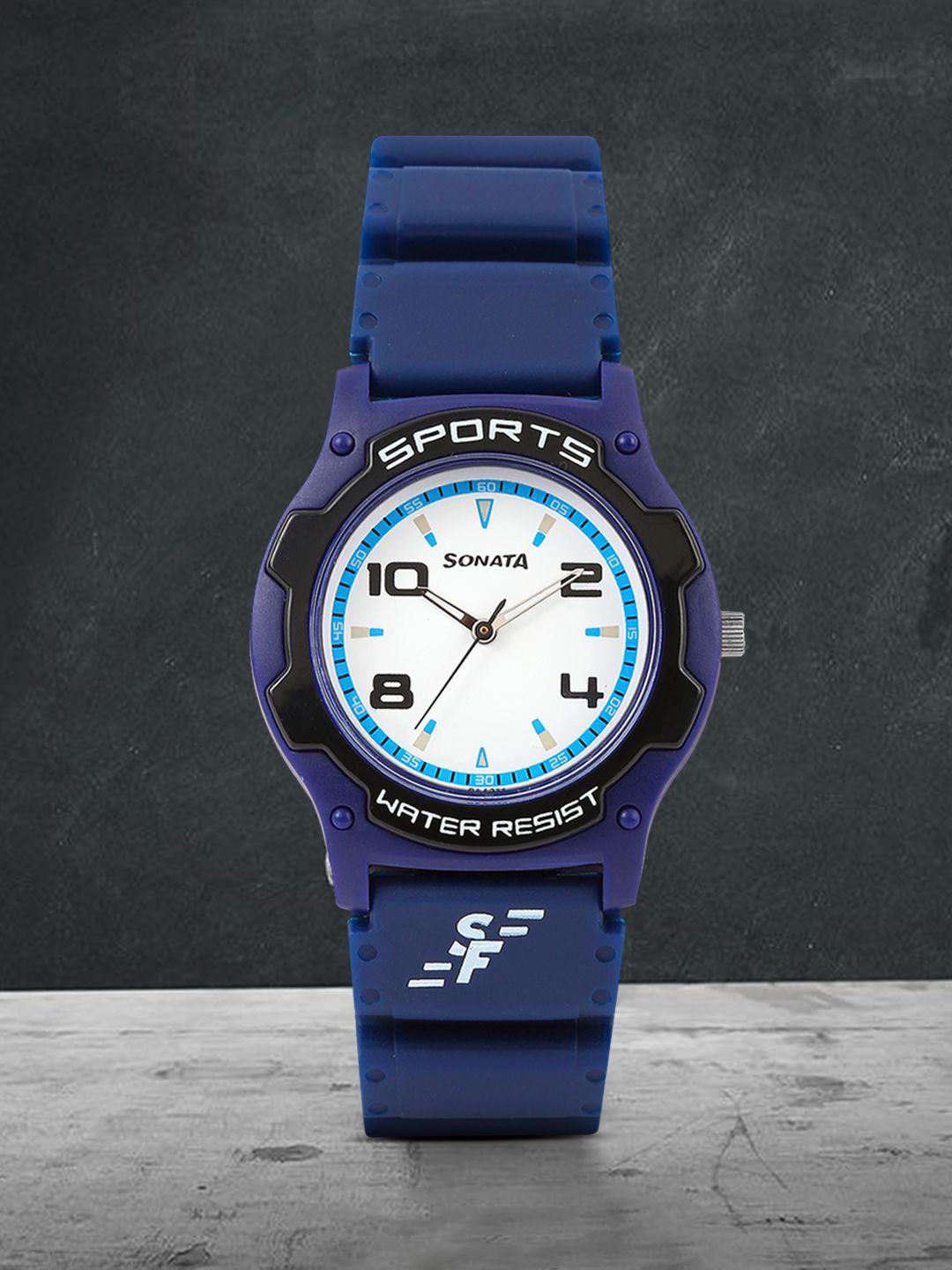 sonata sports men white dial watch nf7921pp13j