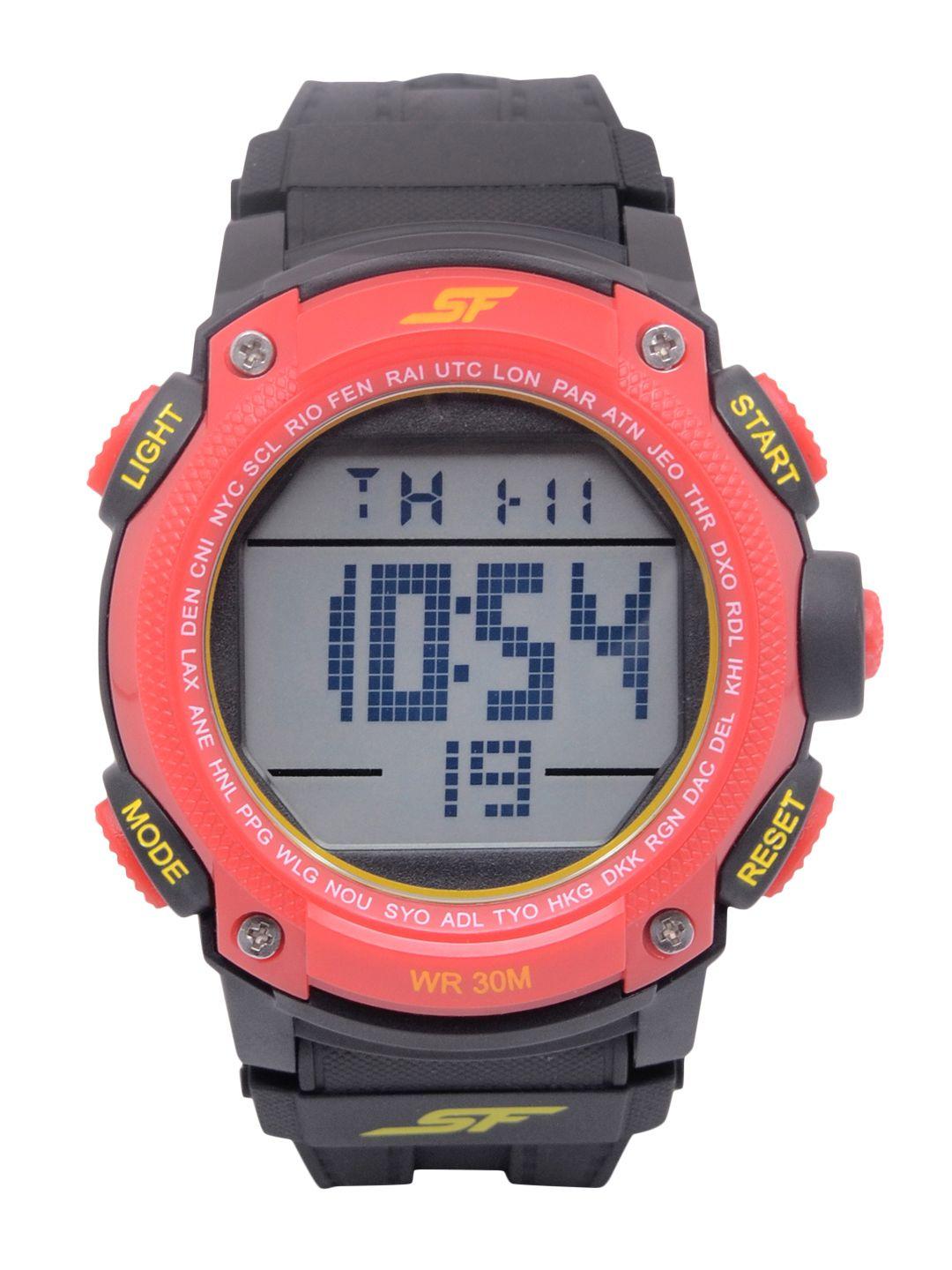 sonata men pink digital watch 77073pp01