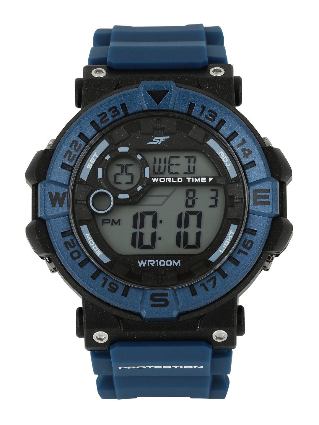 sonata ocean series men blue digital watch 77061pp03