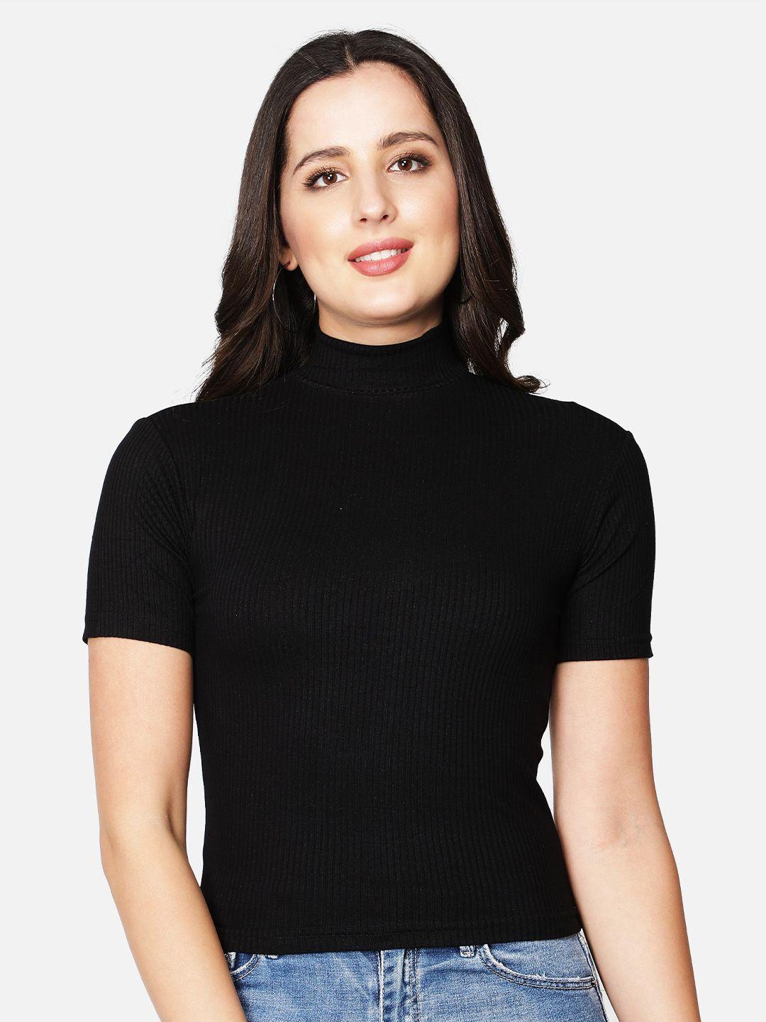 sonex gold selfdesign high neck fitted top