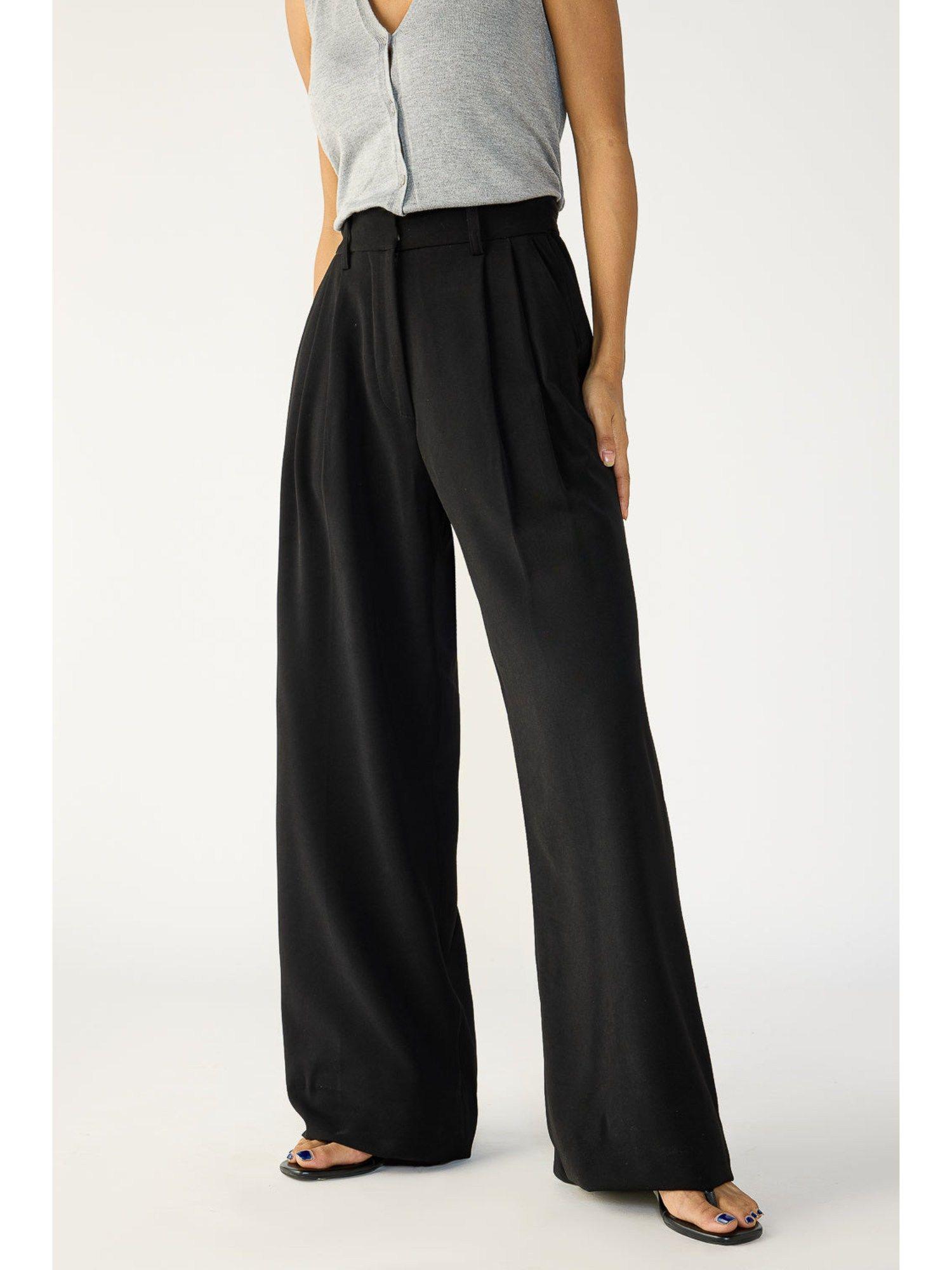 soot black adjustable korean trouser