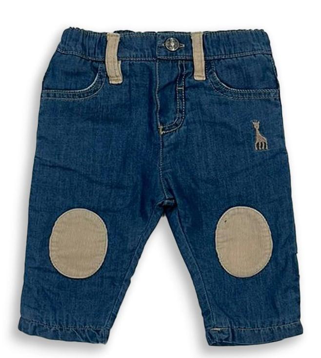sophie la girafe blue patch comfort fit jeans