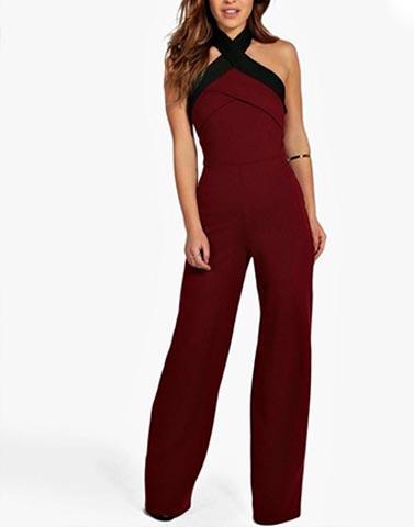 sophisticated maroon classic jumpsuit