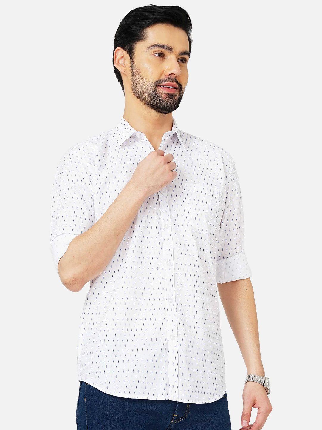 soratia men slim fit printed cotton casual shirt