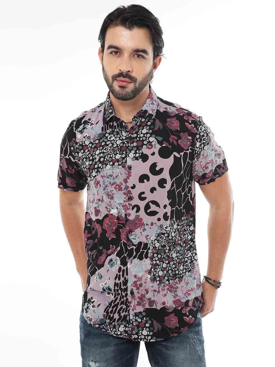 soratia abstract printed cotton casual shirt