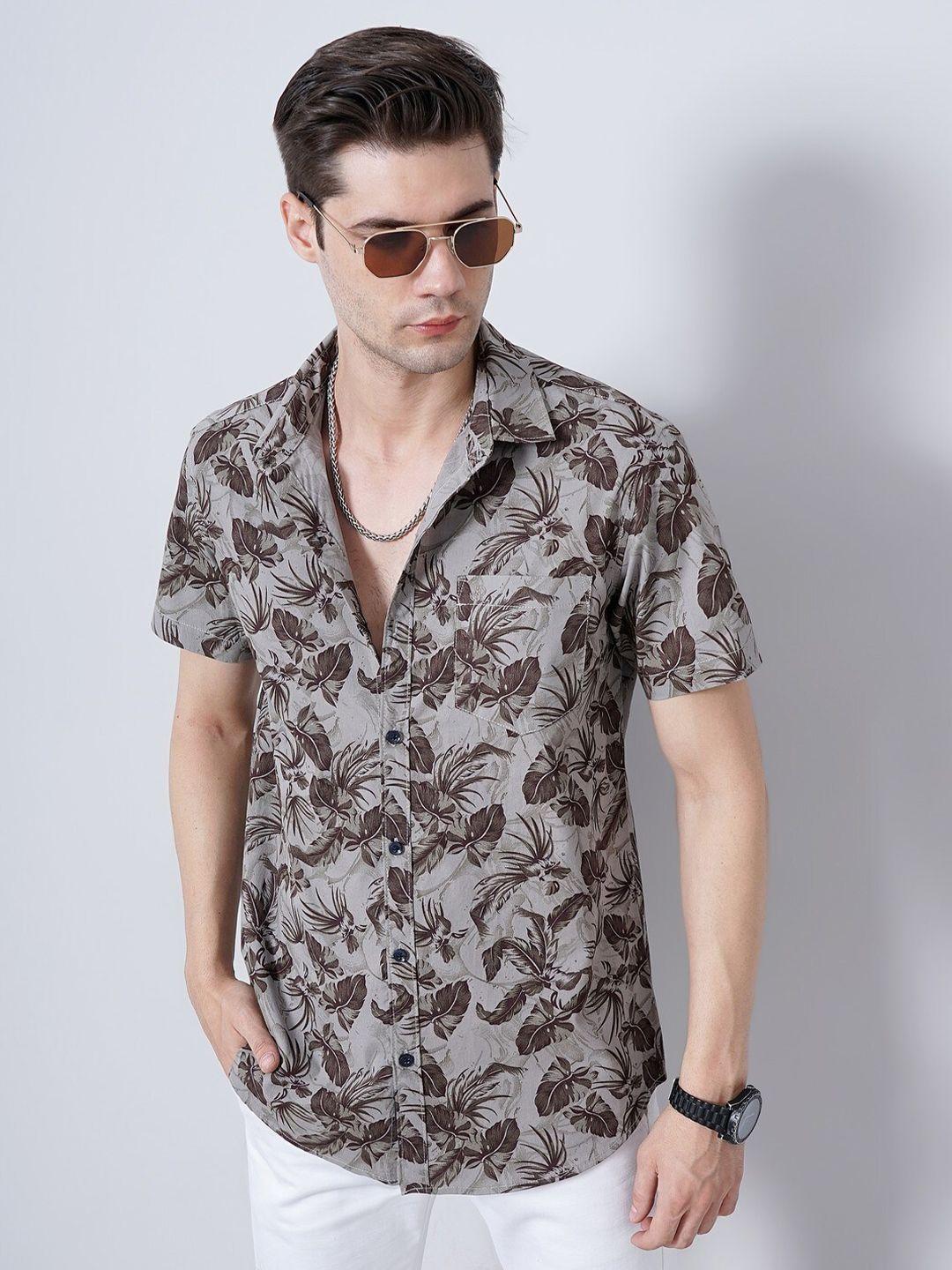 soratia comfort floral printed cotton casual shirt