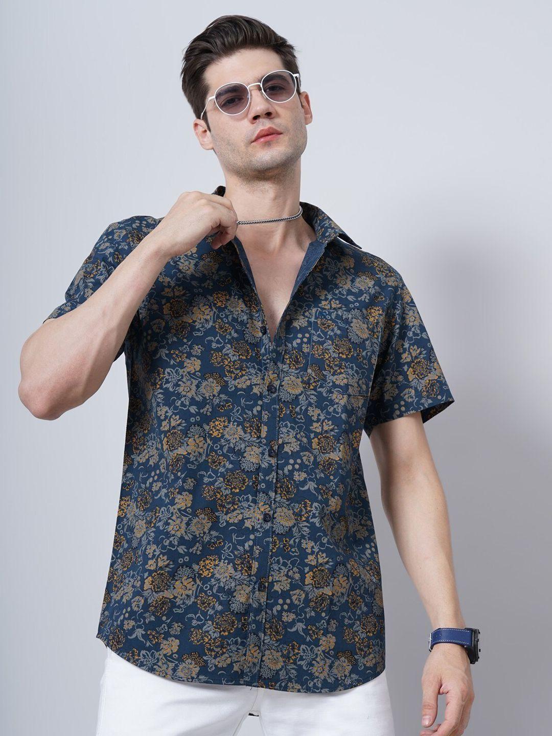 soratia comfort floral printed cotton casual shirt