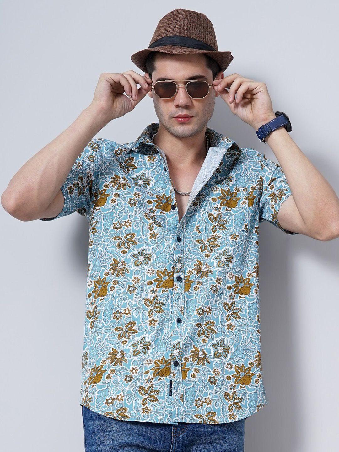 soratia comfort floral printed cotton casual shirt