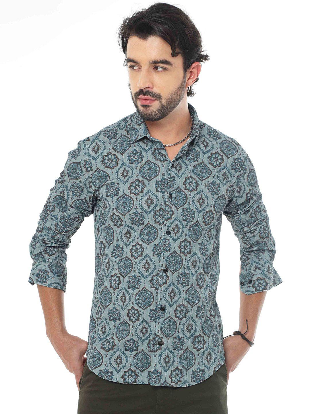 soratia ethnic motifs printed spread collar ultra soft cotton casual shirt