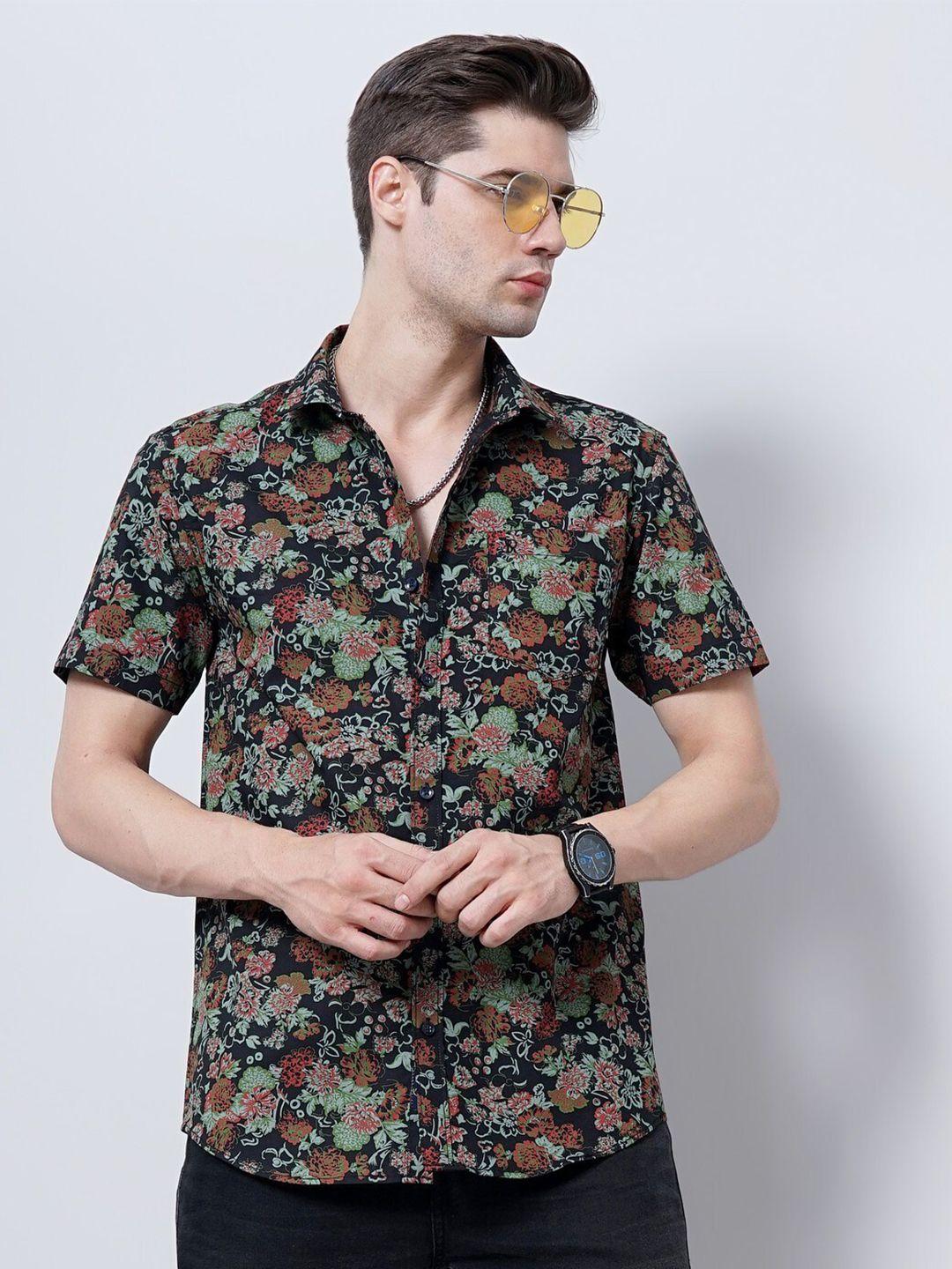 soratia floral printed comfort fit cotton casual shirt