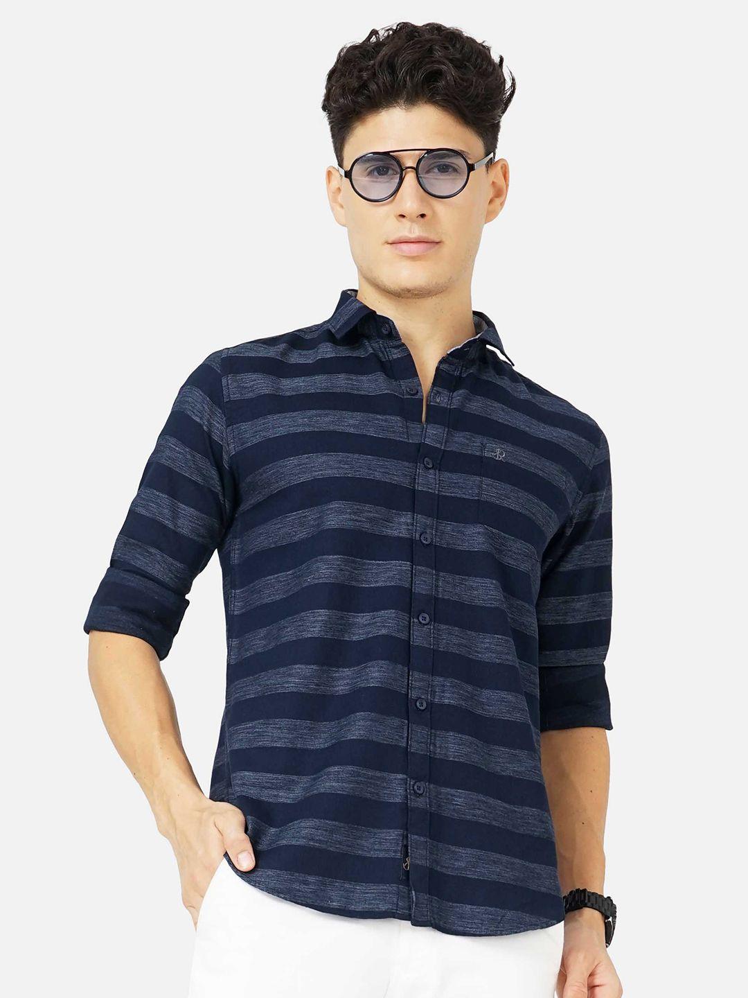 soratia horizontal stripes cotton casual shirt