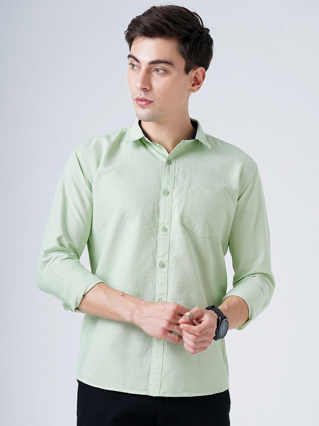 soratia men green slim fit casual shirt
