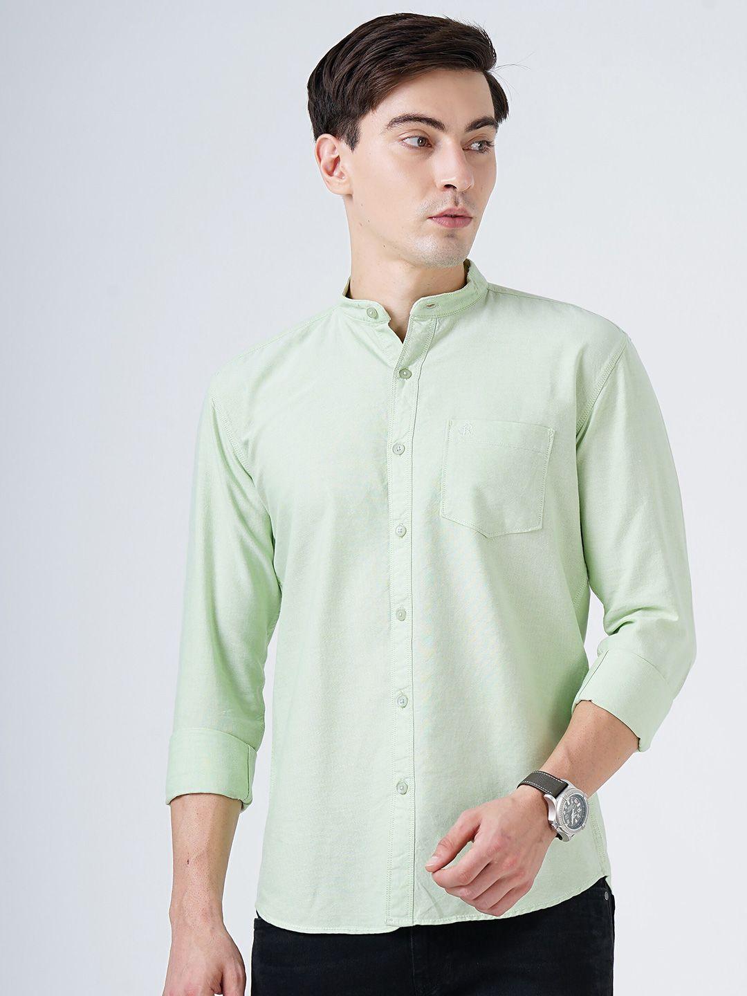 soratia men green slim fit casual shirt