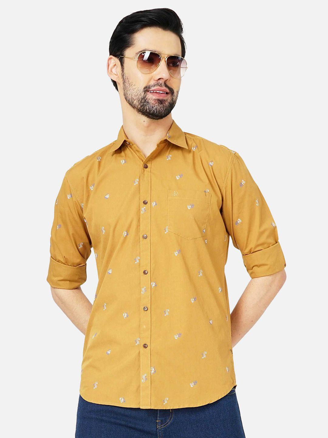 soratia men printed slim fit casual cotton shirt