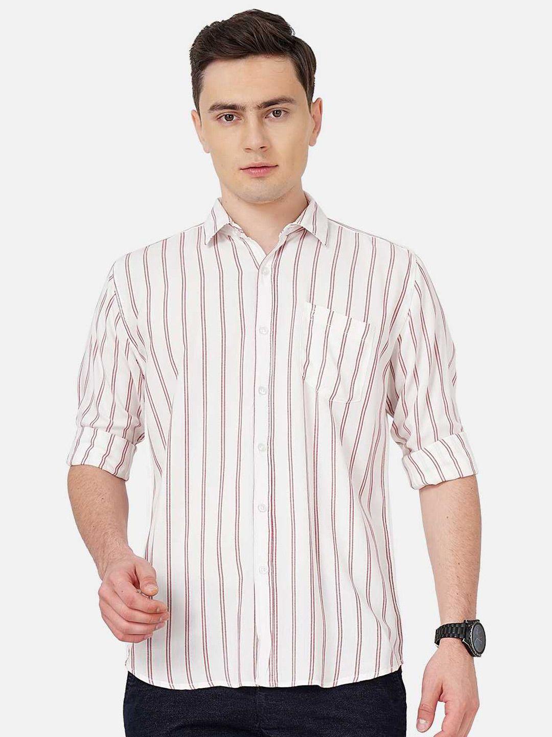 soratia men slim fit striped casual cotton shirt