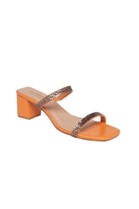 soriya polyurethane slipon women's ethnic sandals - orange