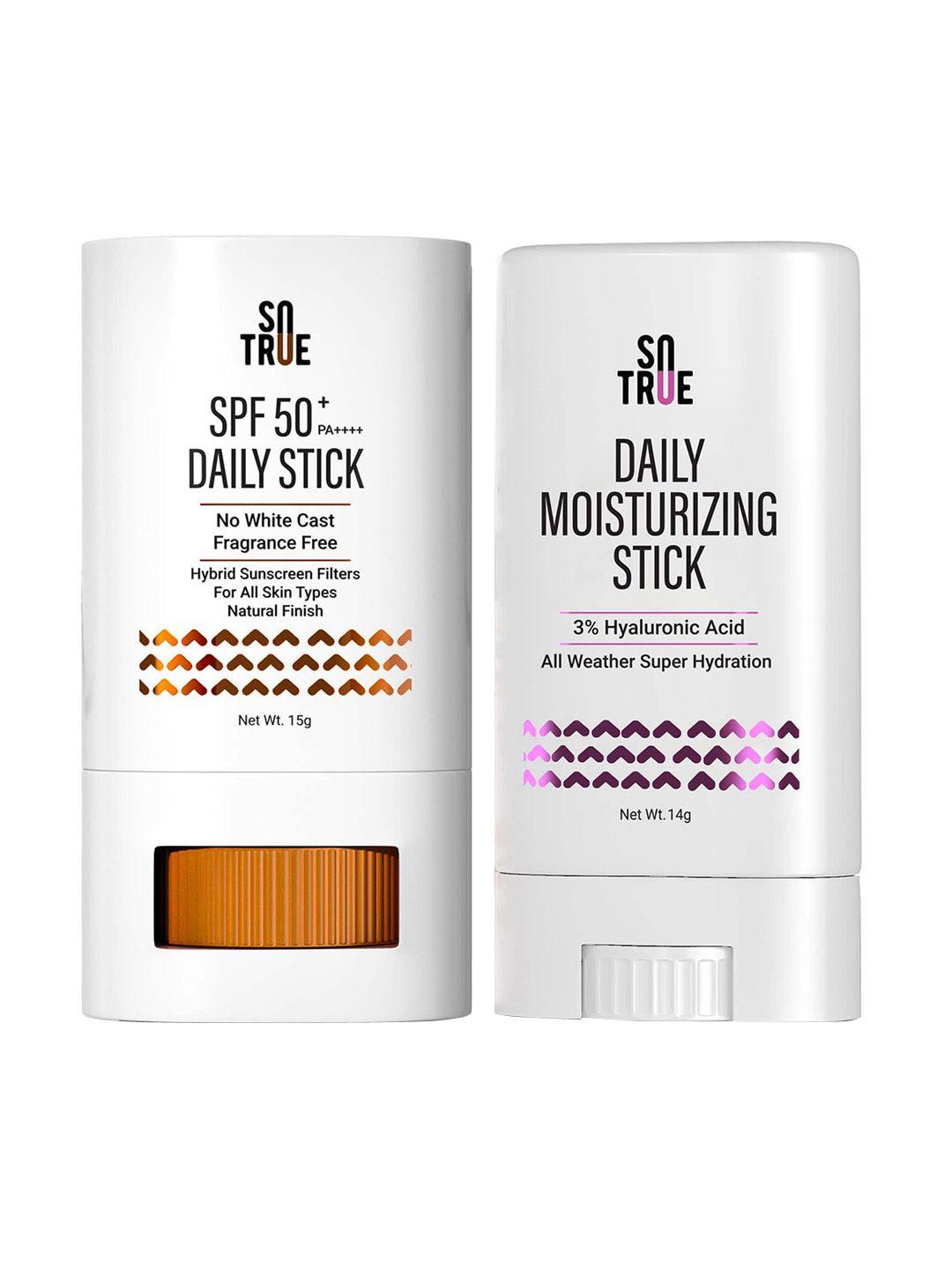 sotrue 2pcs daily moisturizer 14g & daily sunscreen stick 15g combo