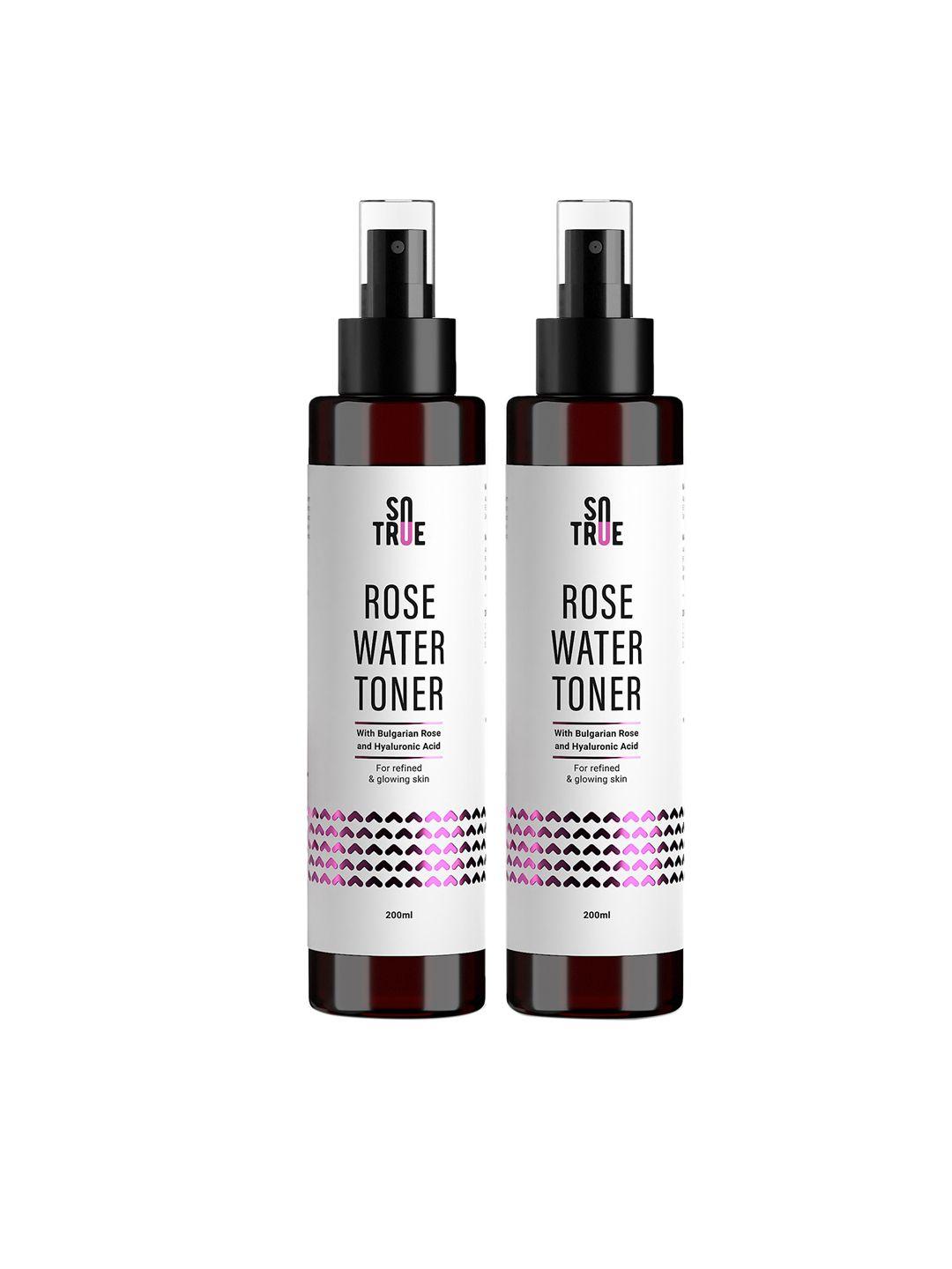 sotrue set of 2 rose water toner spray for refined & glowing skin - 200ml each