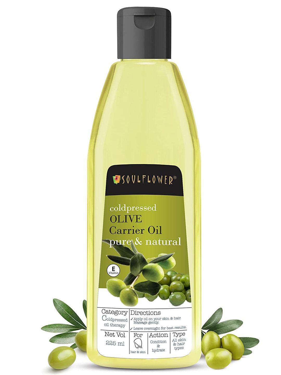 soulflower coldpressed extra virgin olive oil for makeup remover & hair growth 225 ml