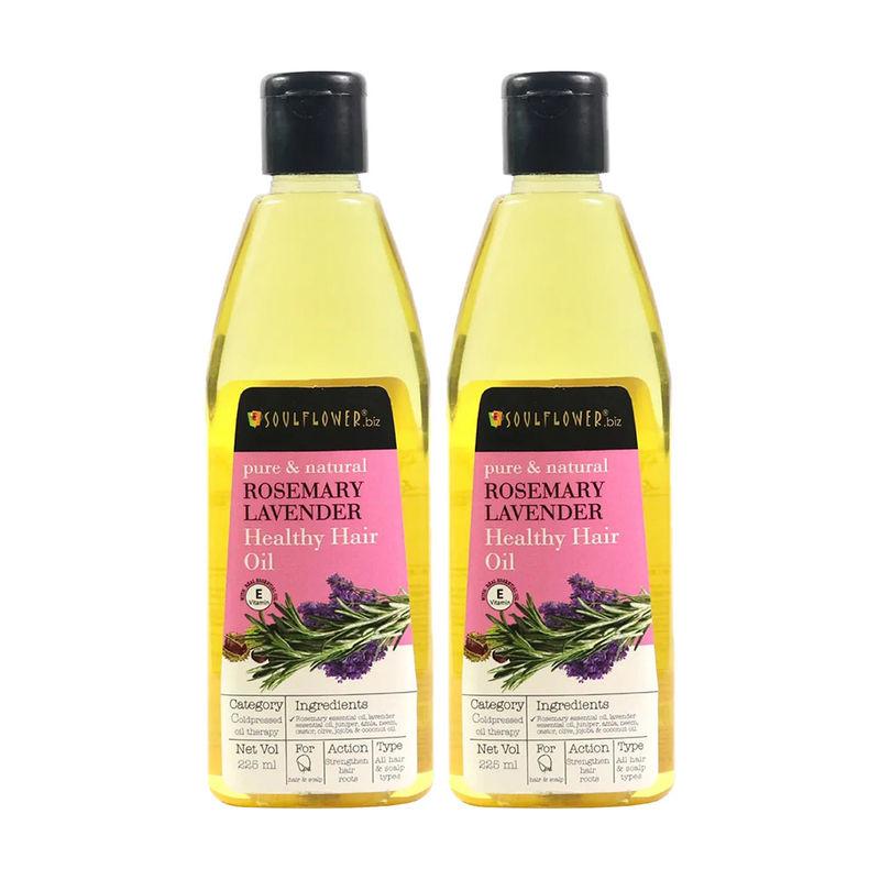 soulflower pure & natural rosemary lavender healthy hair oil-pack of 2
