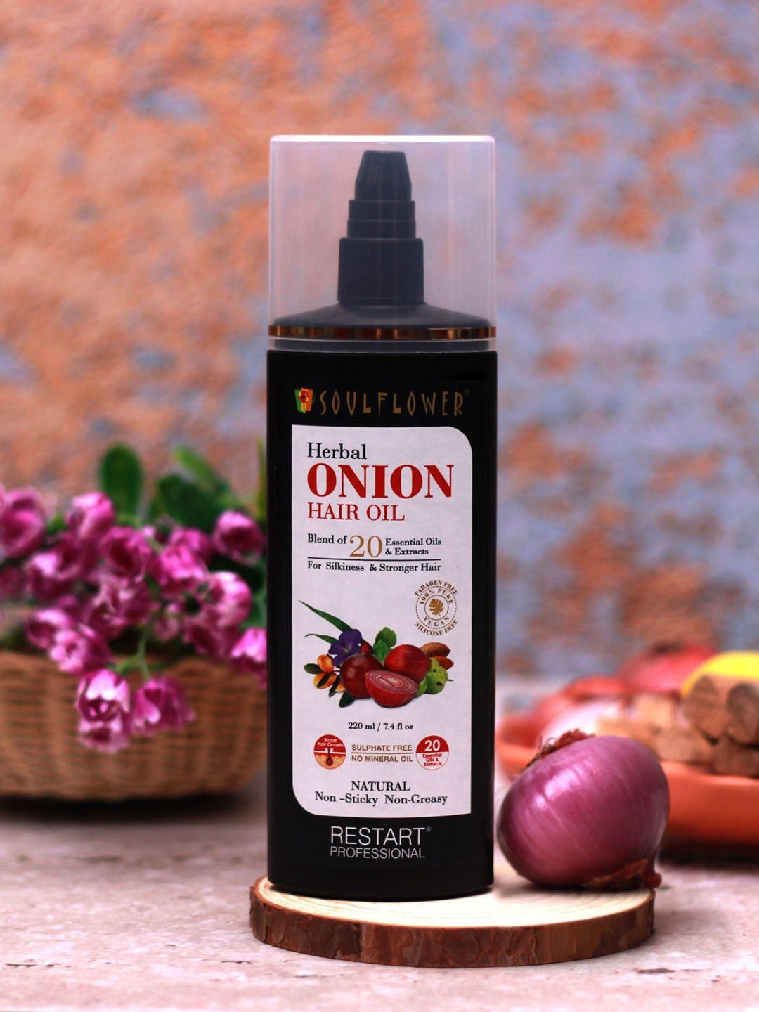 soulflower red onion hair oil for hair growth & hair fall control with amla coconut 220ml