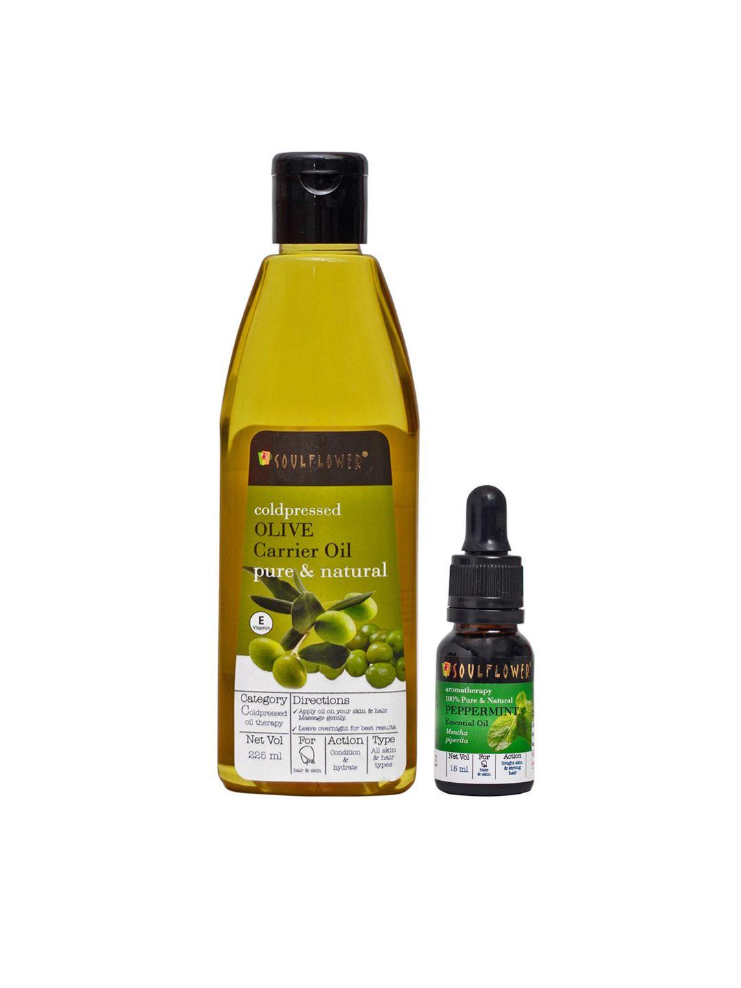 soulflower unisex transparent olive oil & peppermint essential oil 240 ml