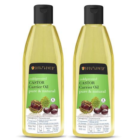 soulflower coldpressed castor hair oil (225ml each) pack of 2