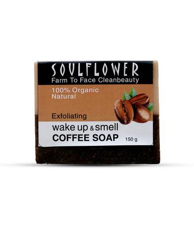 soulflower exfoliating wake up & smell coffee soap