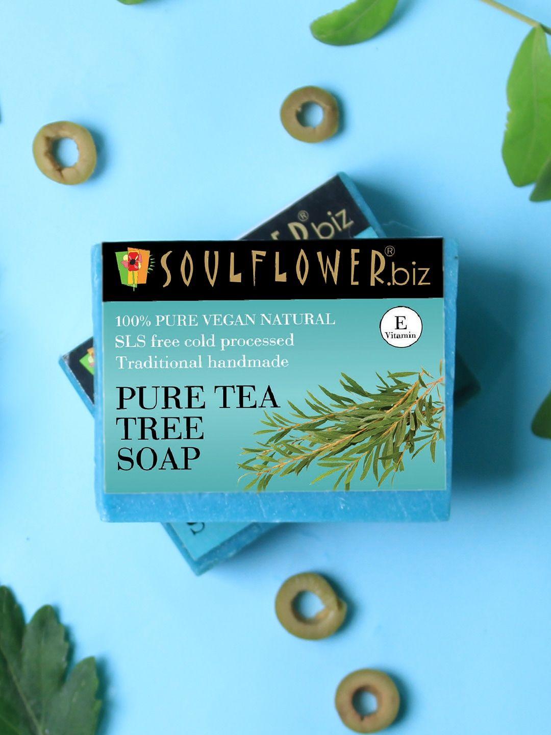 soulflower handmade & organic pure tea tree oil bathing bar soap for acne & pimple control