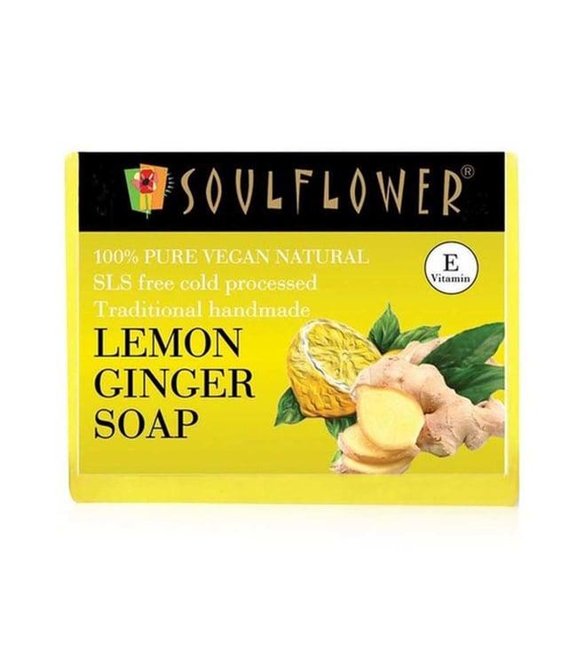 soulflower lemon ginger soap - 150 gm