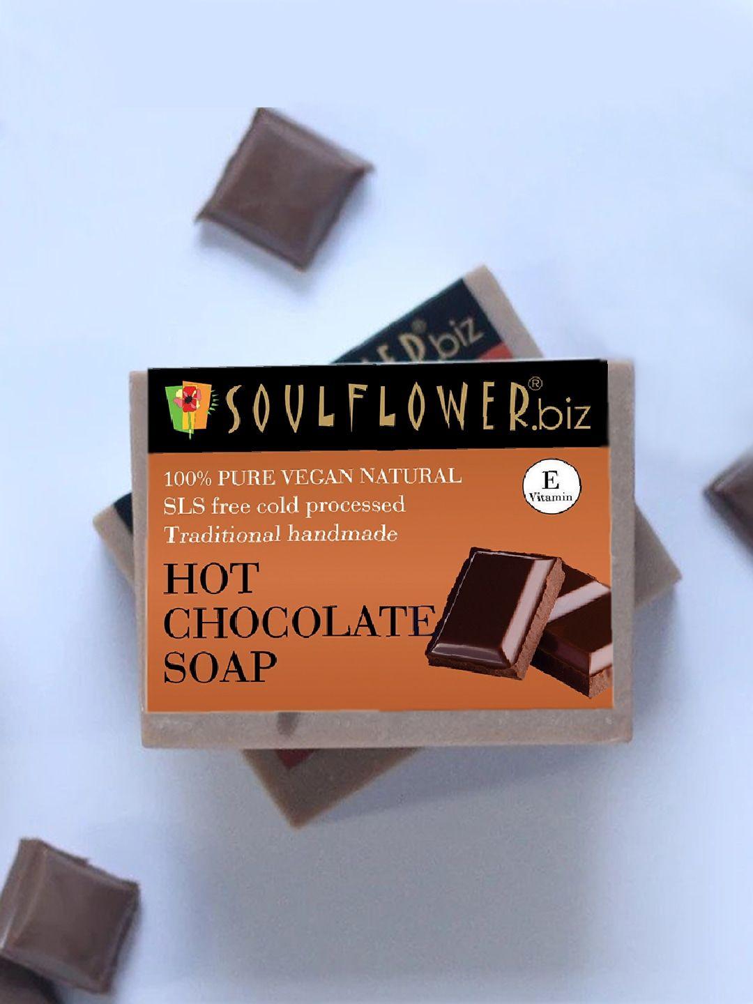 soulflower organic & handmade hot coco butter chocolate bathing bar soap - 150 g