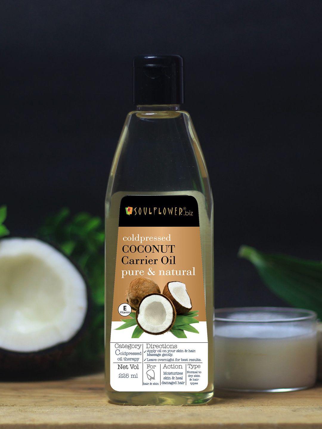 soulflower organic extra virgin coconut hair oil for hair growth & hair fall control 225ml