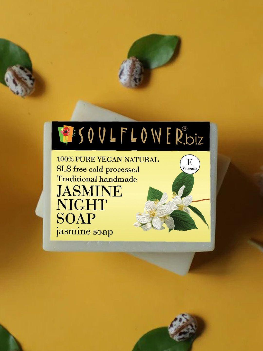 soulflower organic handmade jasmine bathing bar soap for face & body - 150 g