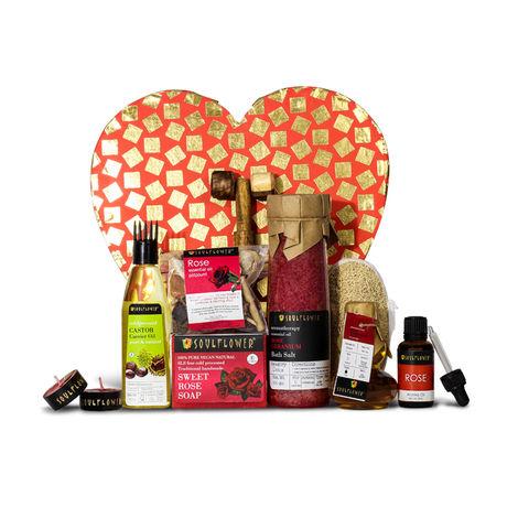 soulflower rose heart bath giftsetcolorful and handcrafted gift box