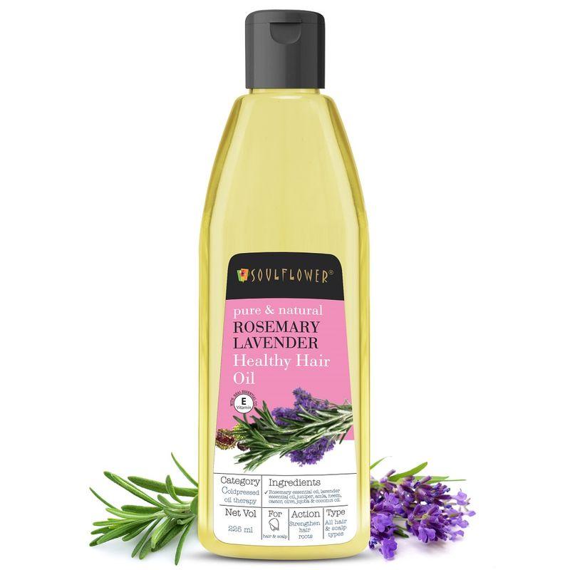 soulflower rosemary lavender healthy hair oil strengthen hair roots pure & natural