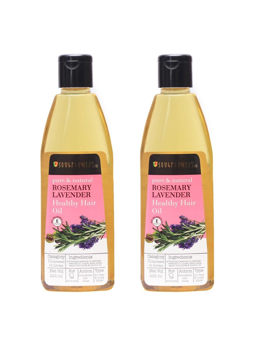 soulflower set of 2 rosemary lavender healthy hair oil for hair growth - 225 ml each