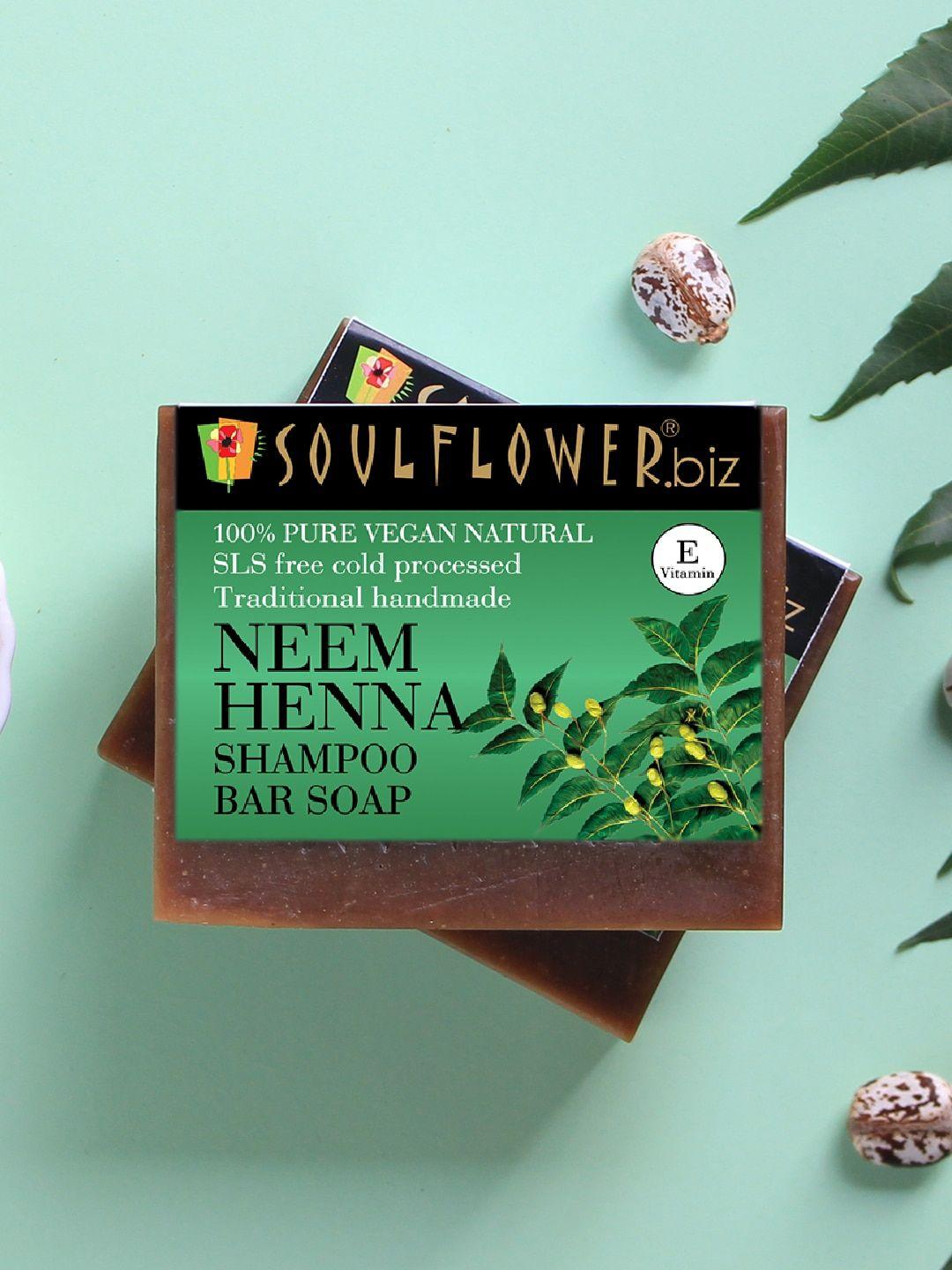 soulflower sustainable unisex neem heena soap