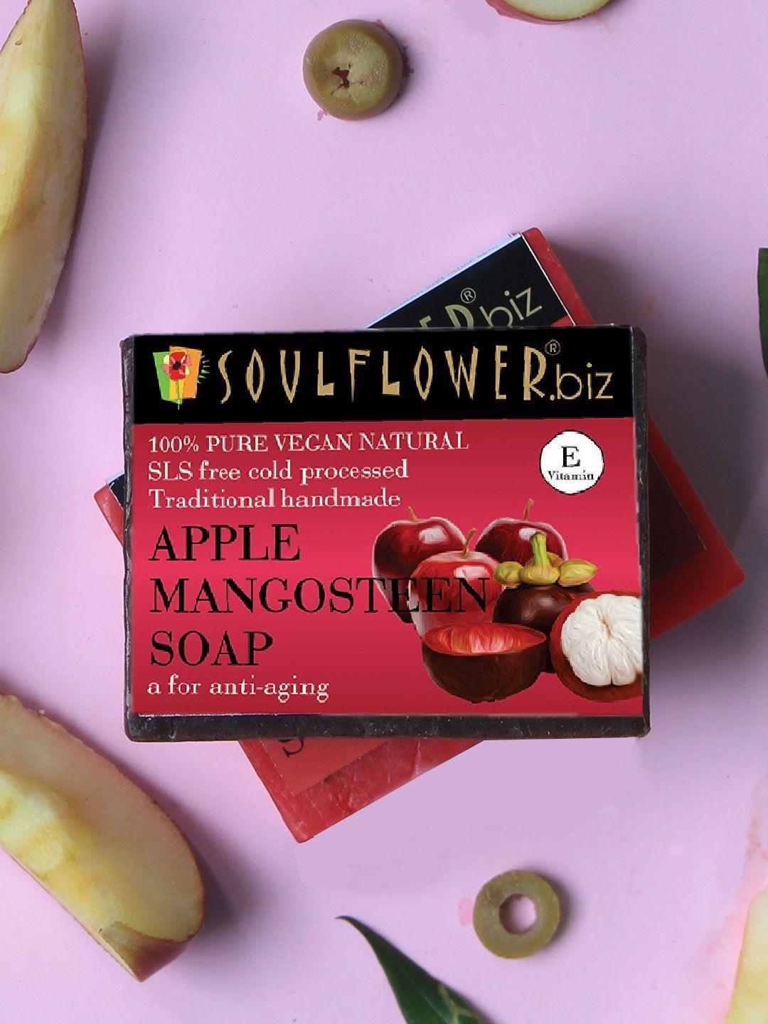 soulflower sustainable unisex pack of 2 handmade apple mangosteen soaps