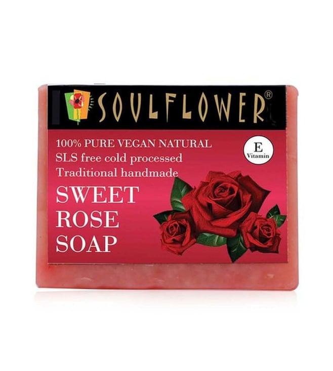 soulflower sweet rose soap - 150 gm