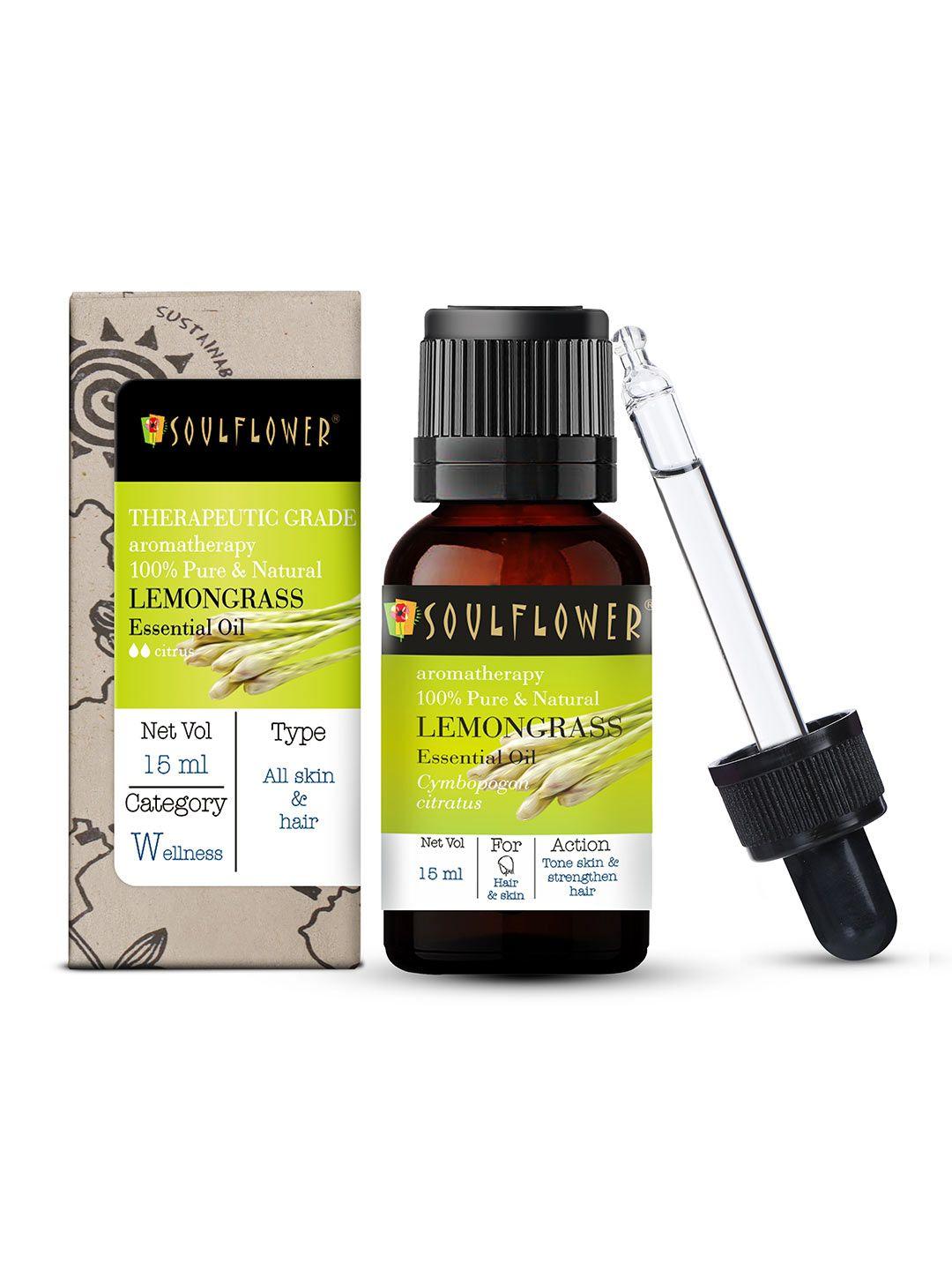 soulflower unisex lemongrass sustainable essential oil - 15 ml