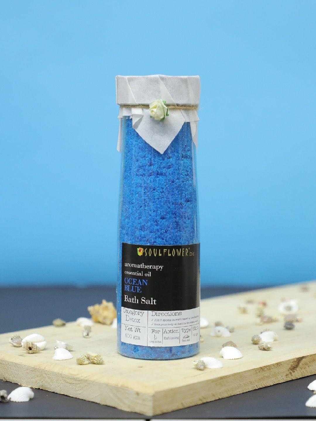 soulflower unisex pack of 2 ocean blue sustainable bath salt