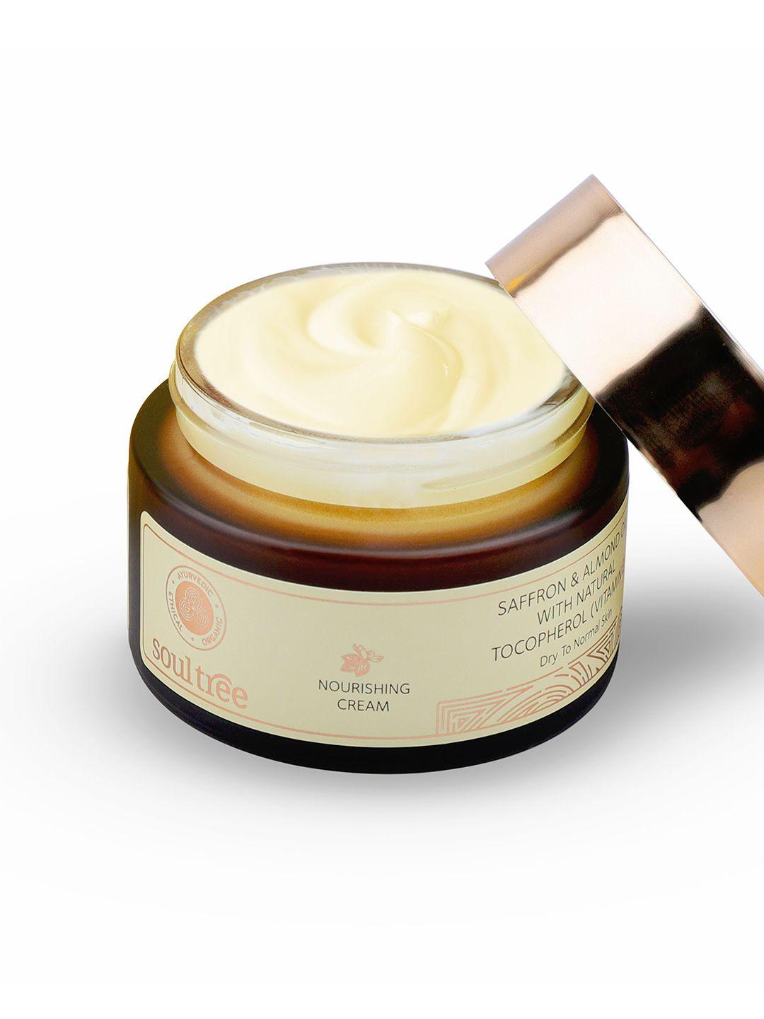 soultree nourishing cream with saffron almond oil & natural vitamin e - 50g